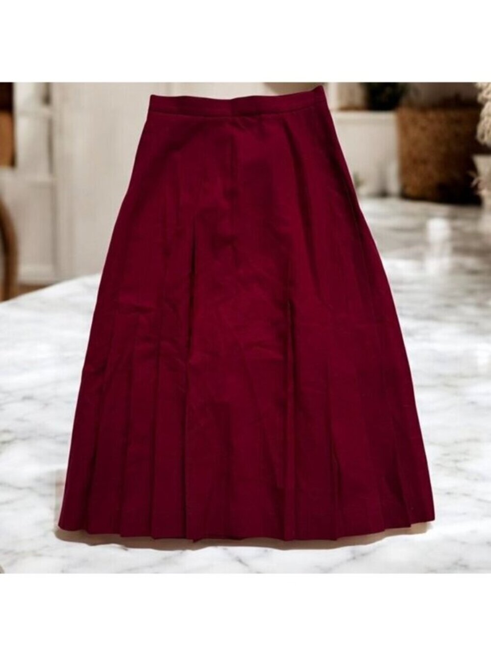 Talbots Vintage 100% Wool Pleated Midi Skirt Size 4P Made in USA - Picture 7 of 15